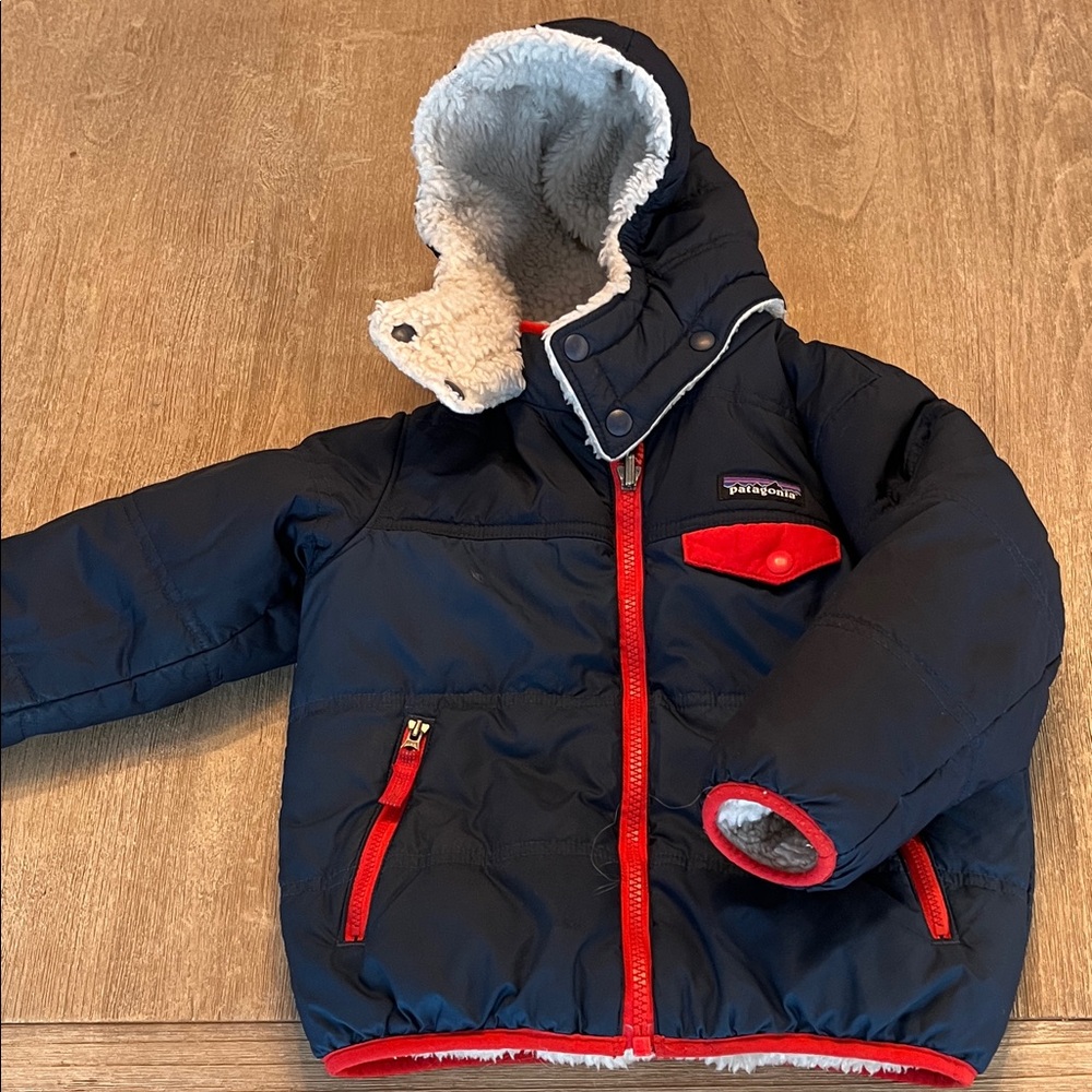 Patagonia Black Jacket with Red Trim